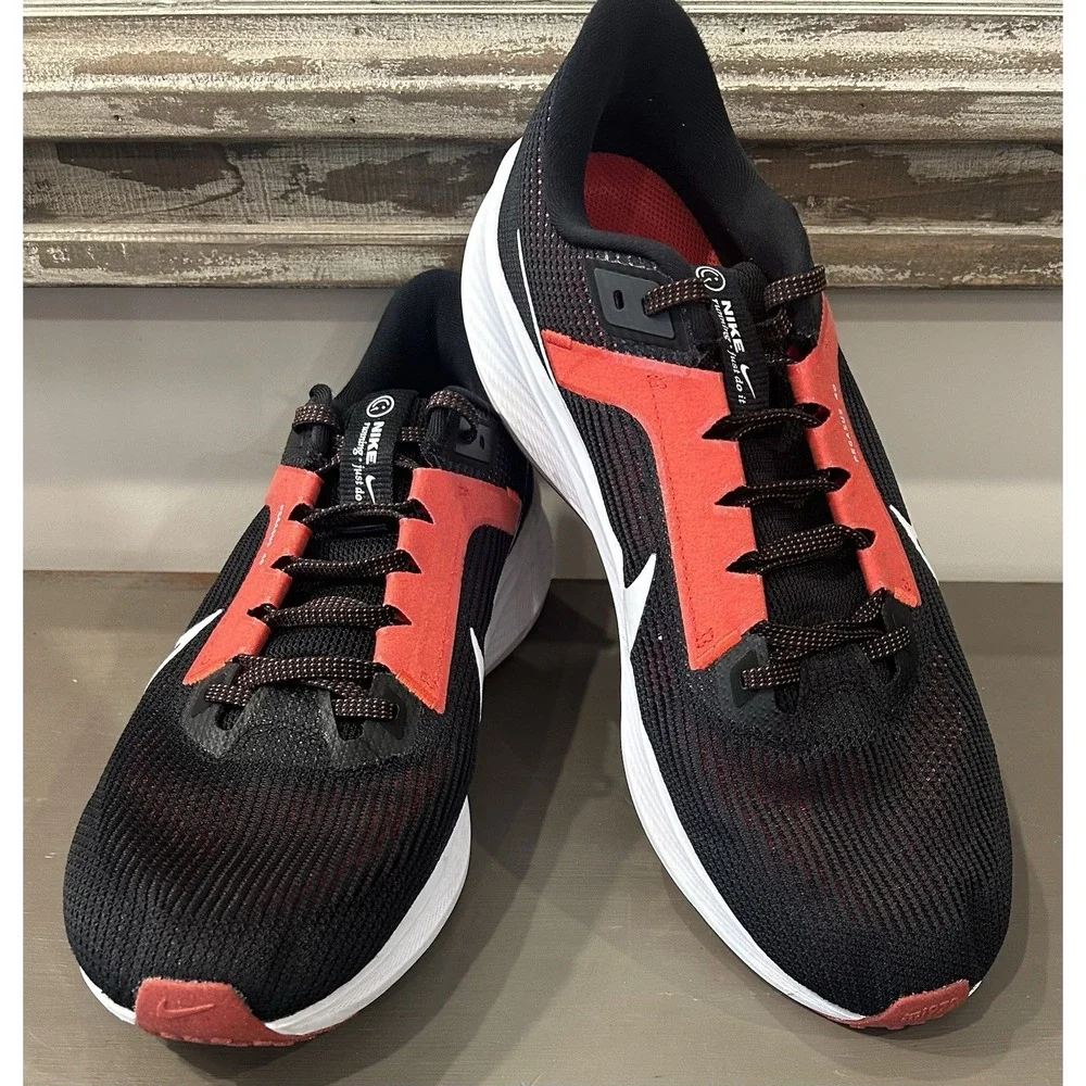 Nike Air Zoom Pegasus 40 Men's Sz 12 Black Light Crimson Red White DV3853-003